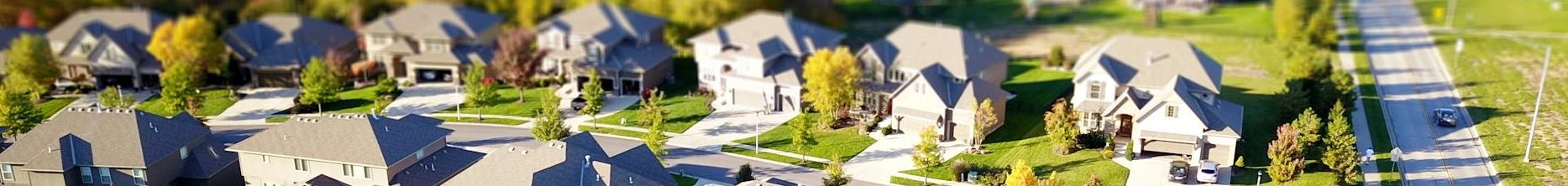 high angle shot of suburban neighborhood